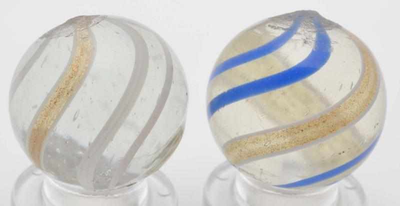 Appraisal: Lot of Lutz Marbles Description Lot includes a blue and