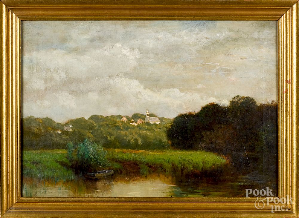 Appraisal: Arthur Parton oil on canvas landscape Arthur Parton American -