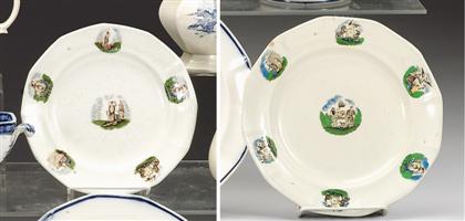 Appraisal: Two historical enameled transferware plates mellor venerables co burslem -