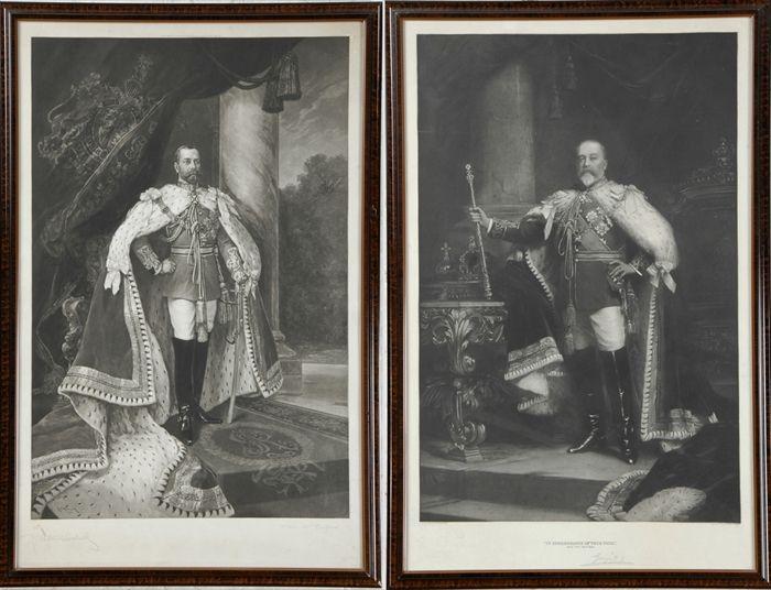 Appraisal: After Luke Fildes Portrait of Edward VII Mezzotint framed Together