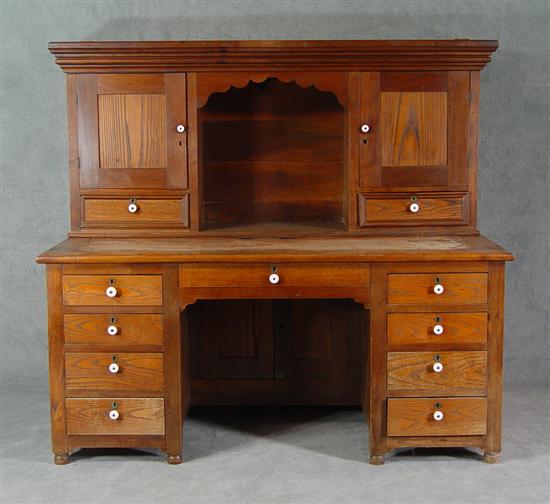 Appraisal: Walnut Chestnut Physician's Desk Mid th Century made in Marion