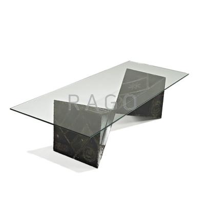 Appraisal: PAUL EVANS DIRECTIONAL Sculptural coffee table USA Welded and painted