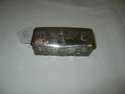 Appraisal: AN EDWARDIAN CUT GLASS PIN BOX of oblong form the