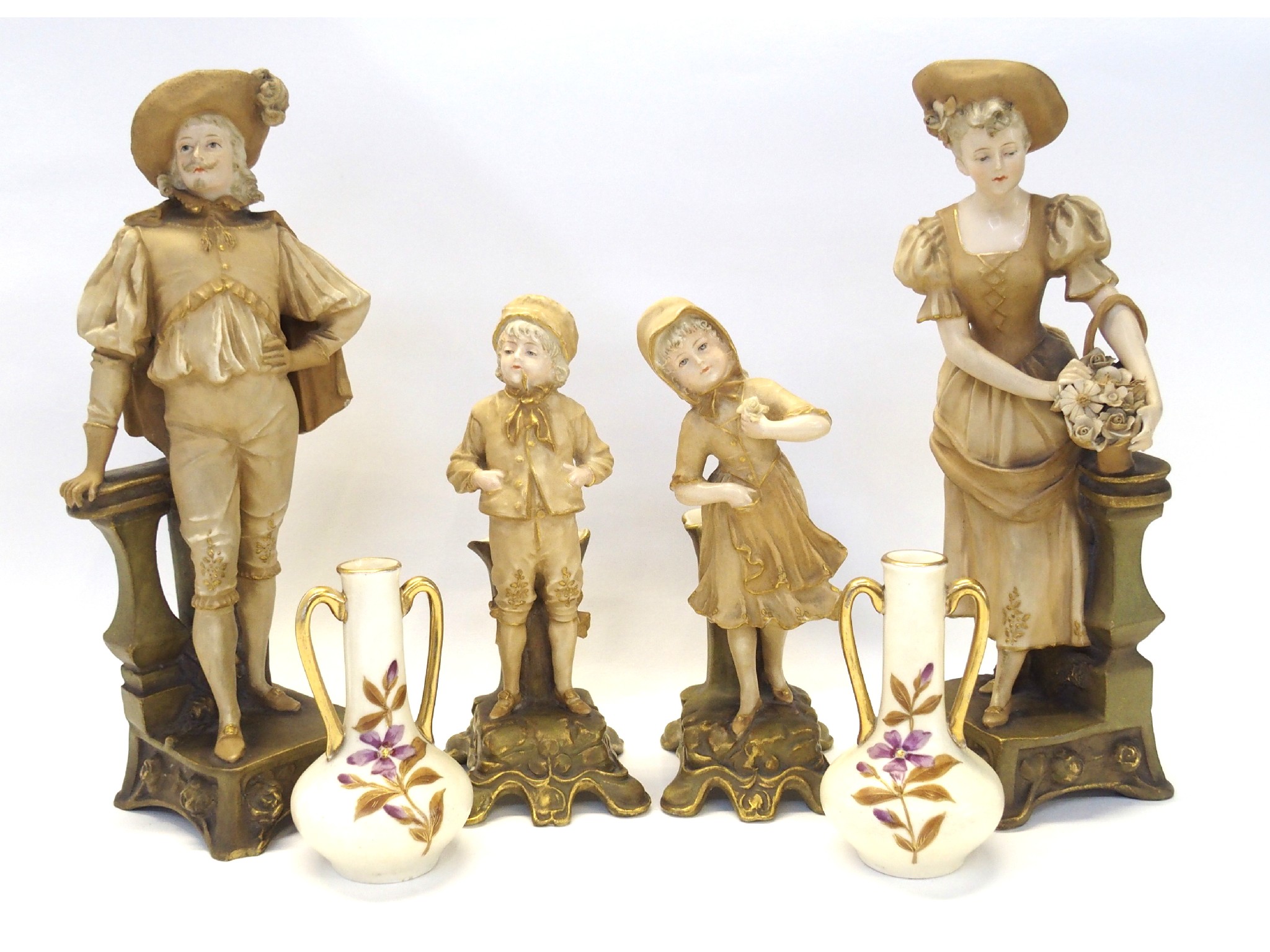 Appraisal: Four Austrian Turn porcelain figures and a pair of miniature