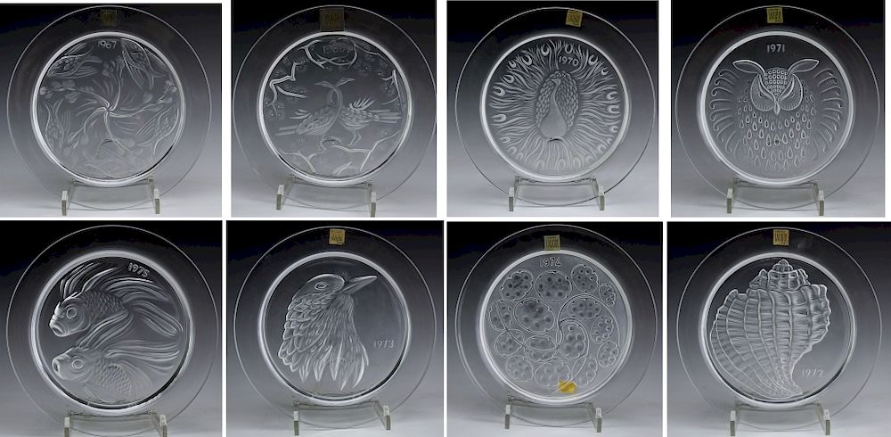 Appraisal: Lalique French LOT of Crystal Annual Plate w Box Collection