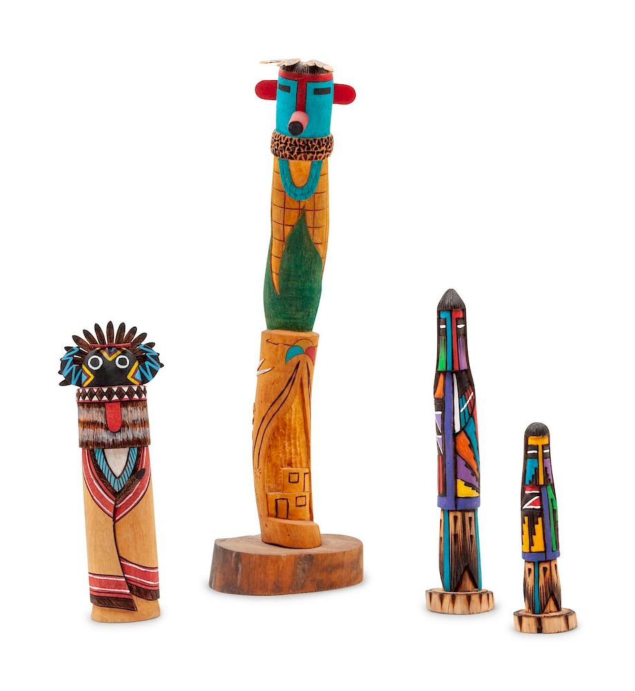 Appraisal: Four Contemporary Hopi Kachinas height of the tallest inches Four