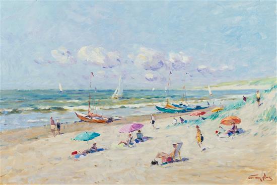 Appraisal: Sale Lot Niek van der Plas Dutch b Beach Scene