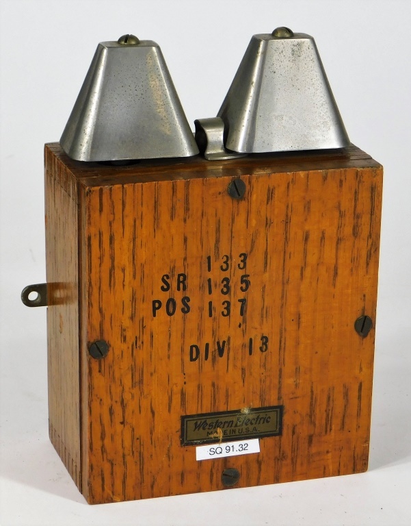 Appraisal: WESTERN ELECTRIC COWBELL EXTENSION RINGER BOX United States Early th