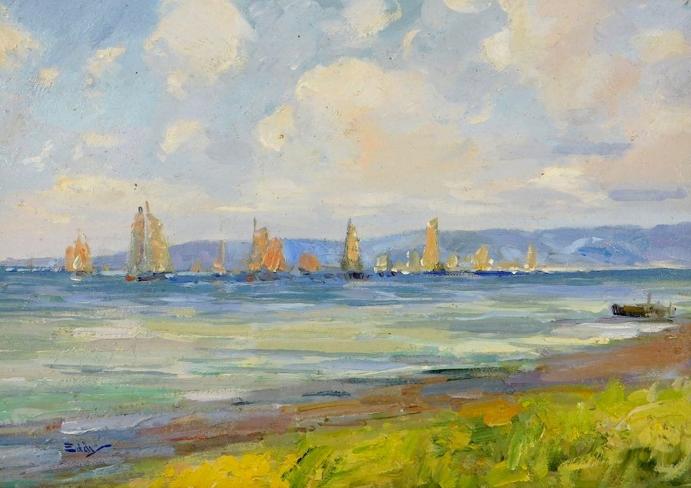 Appraisal: Henry S Eddy Impressionist Maritime O B Painting Henry Stephens