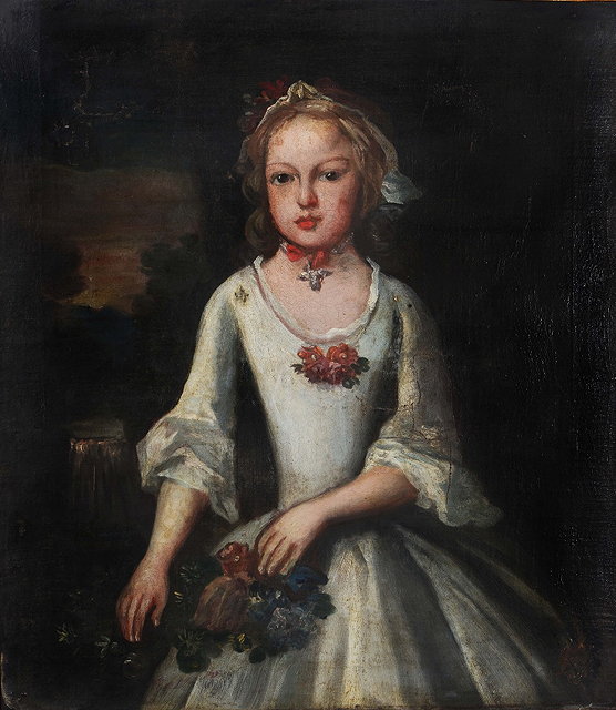 Appraisal: th Century English SchoolPortrait of a young girl in white