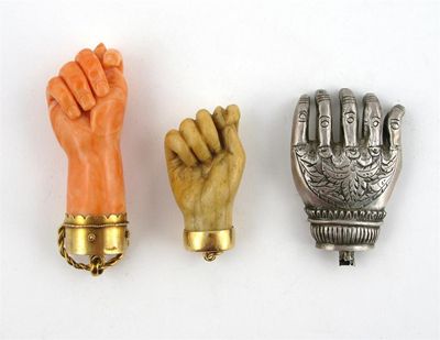 Appraisal: An Indian silver model of a hand probably from a