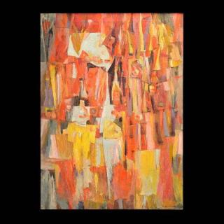 Appraisal: Livingston Orange Painting Livingston Orange Painting Signed Length inches Width