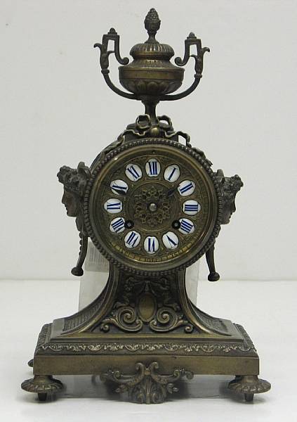 Appraisal: A Neoclassical style cast brass mantel clock late th century