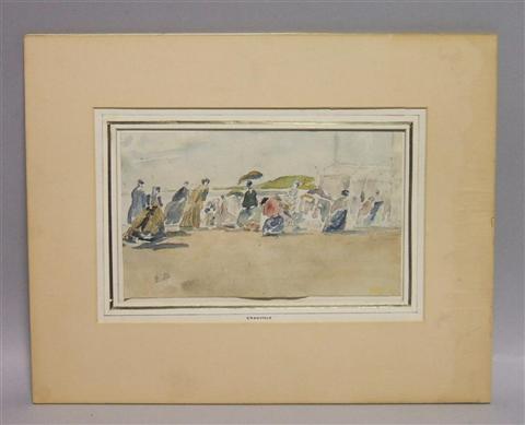 Appraisal: STYLE OF BOUDIN TROUVILLE Watercolor on paper x in lower