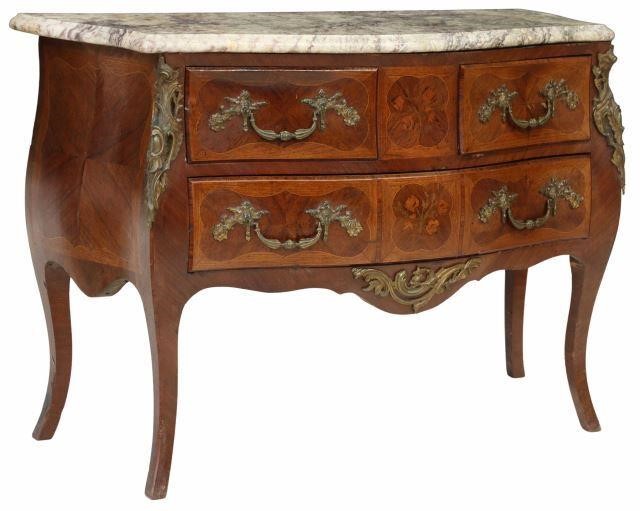 Appraisal: Italian Louis XV style commode th c shaped marble top