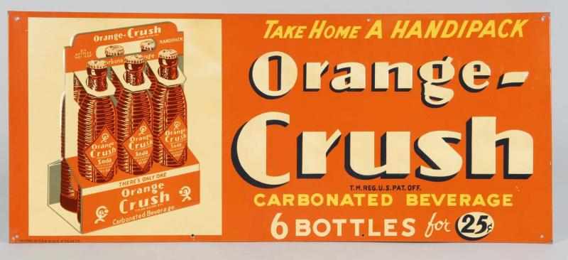 Appraisal: Embossed Tin Orange Crush -Pack Sign Description s to s