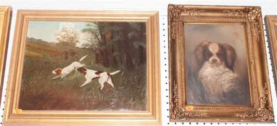 Appraisal: Two oils on canvas depicting Setters in Field and a