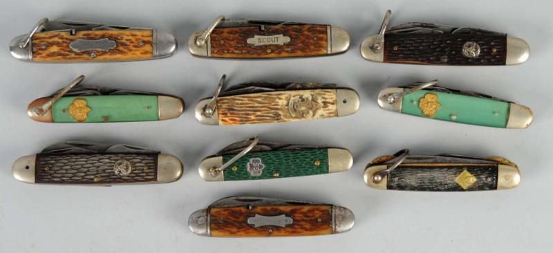 Appraisal: Lot of Four Blade Leet Scout Knives Description Manufactured by