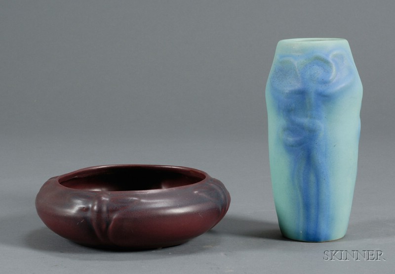 Appraisal: Van Briggle Bowl and Vase Pottery Colorado Springs Colorado Low