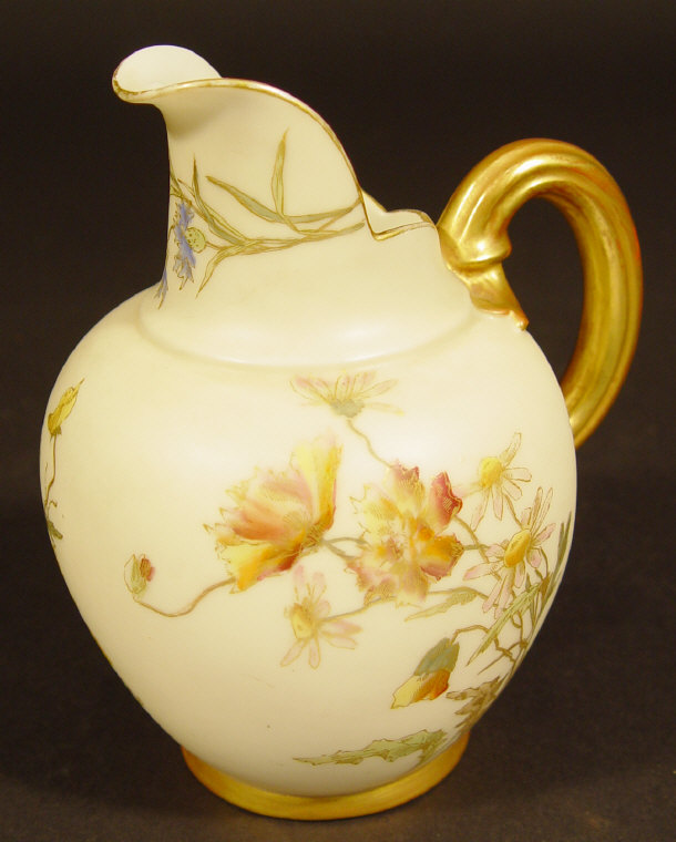 Appraisal: Royal Worcester blush ivory ground china jug hand painted and