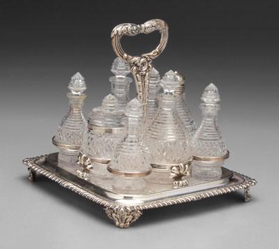 Appraisal: Matthew Boulton Old Sheffield plate cruet square base with gadroon