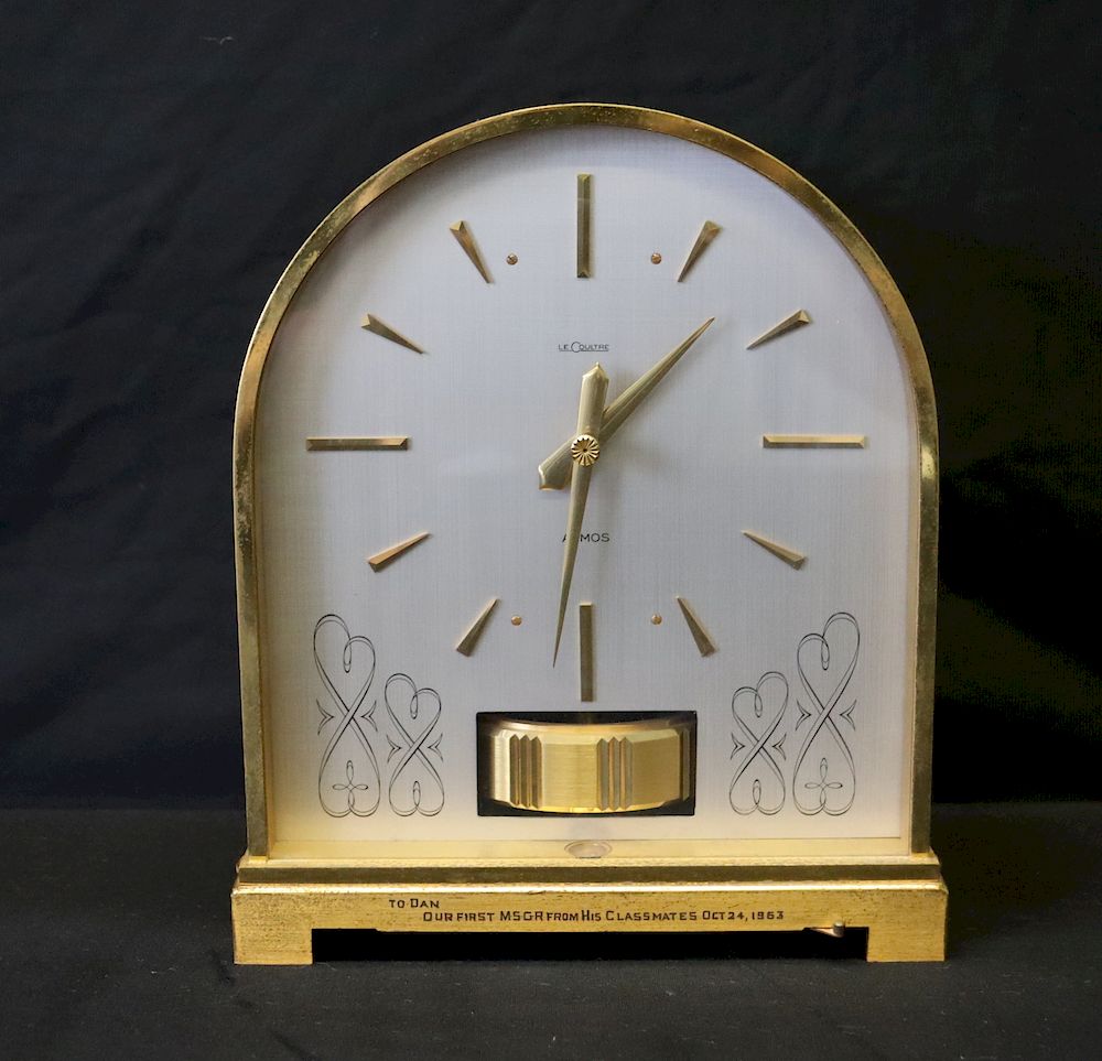 Appraisal: Le Coultre Atmos Brass Dome Clock Nice etched dome top