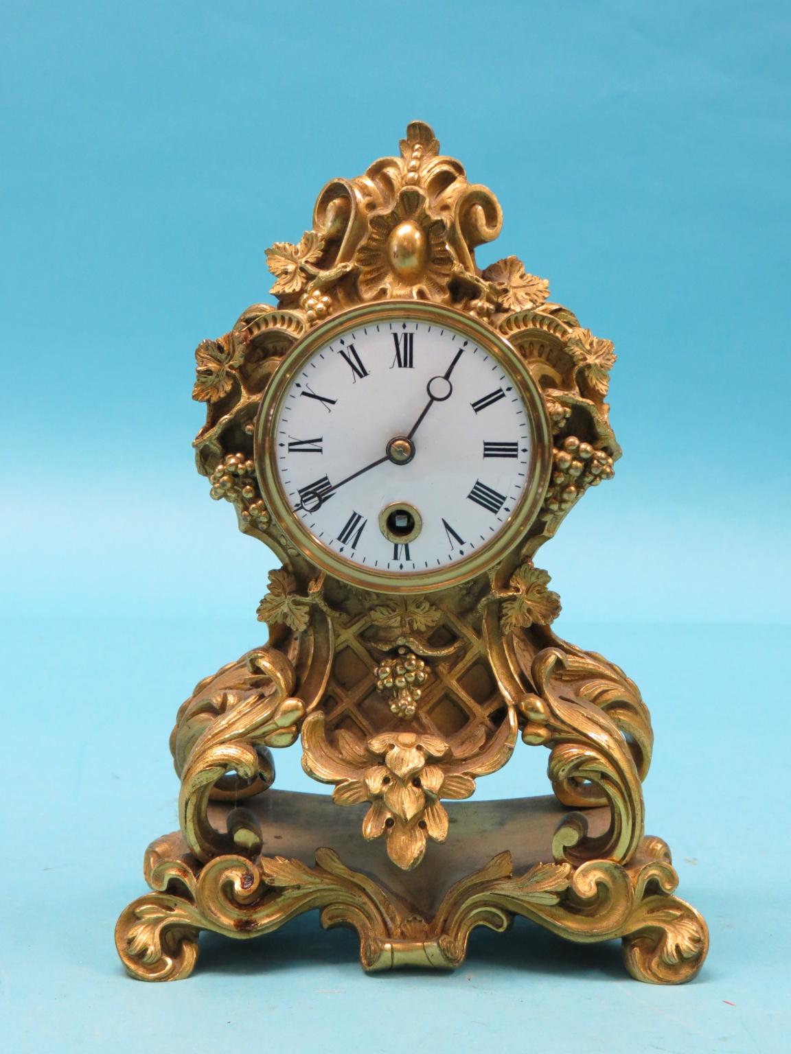 Appraisal: A late th century French ormolu mantel clock cast with