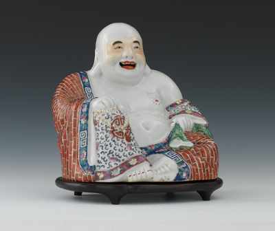 Appraisal: A Chinese Famille Rose Porcelain Seated Buddha Hotai Figure th