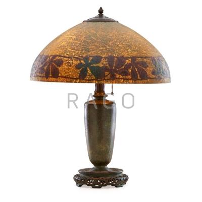 Appraisal: HANDEL Table lamp chestnut shade Condition Report