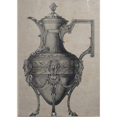 Appraisal: European School th Century Study of Silver Teapot Estimate -