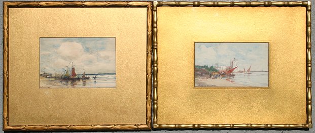 Appraisal: HUNT Edmund Aubrey American - Pair of Watercolors one depicting