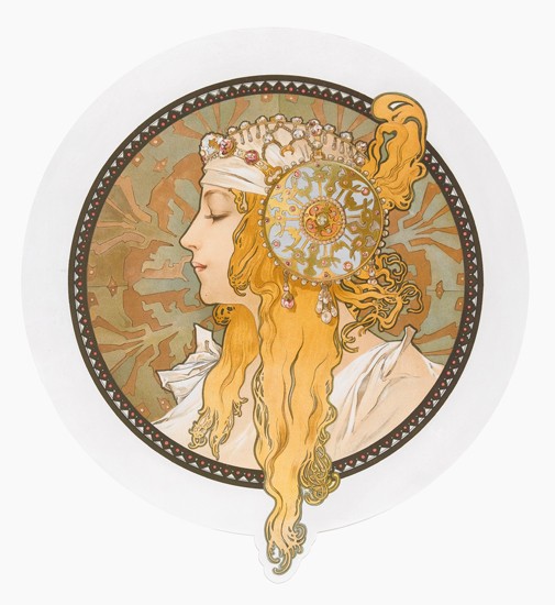 Appraisal: ALPHONSE MUCHA - BYZANTINE HEADS Two decorative panels Circa Each