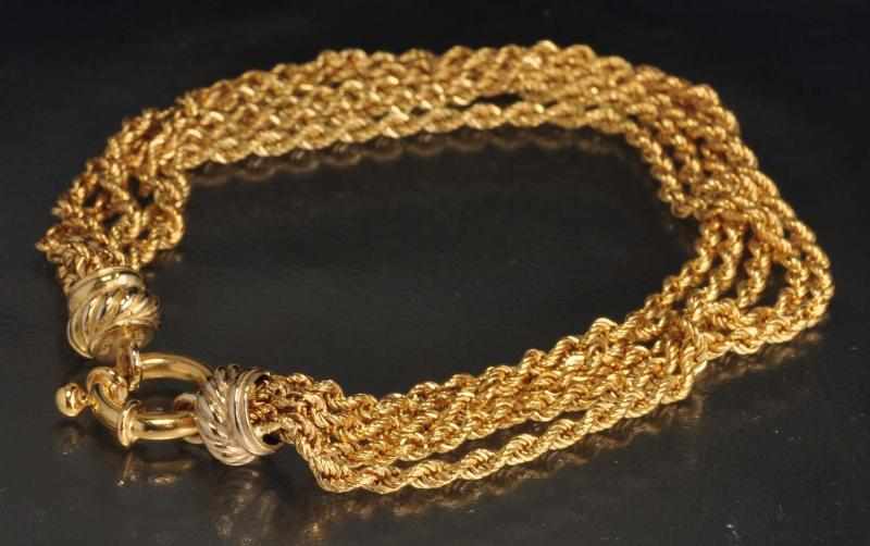 Appraisal: K Y Gold -Stranded Bracelet Description Weight dwt Condition Excellent