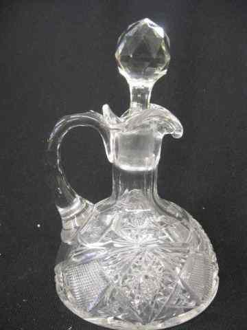 Appraisal: Cut Glass Cruet brilliant period starburst diamond motif '' excellent