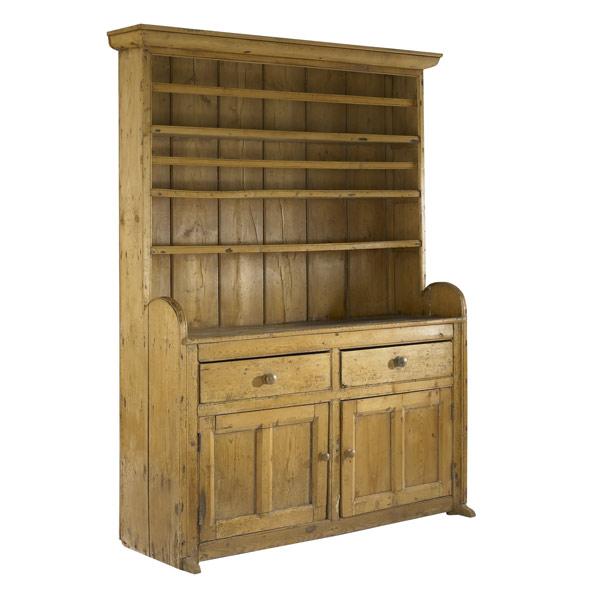 Appraisal: IRISH COUNTRY STEP BACK CUPBOARD Pine ca x x