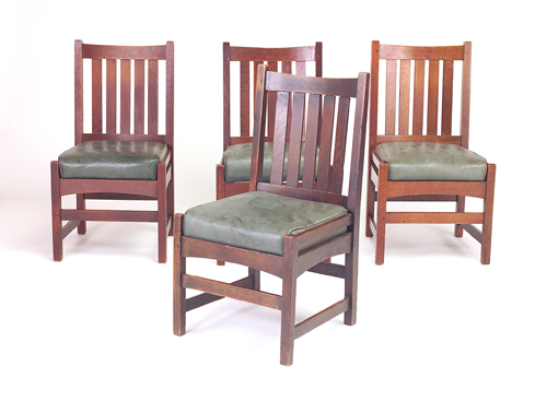 Appraisal: L J G STICKLEY Assembled set of four dining side