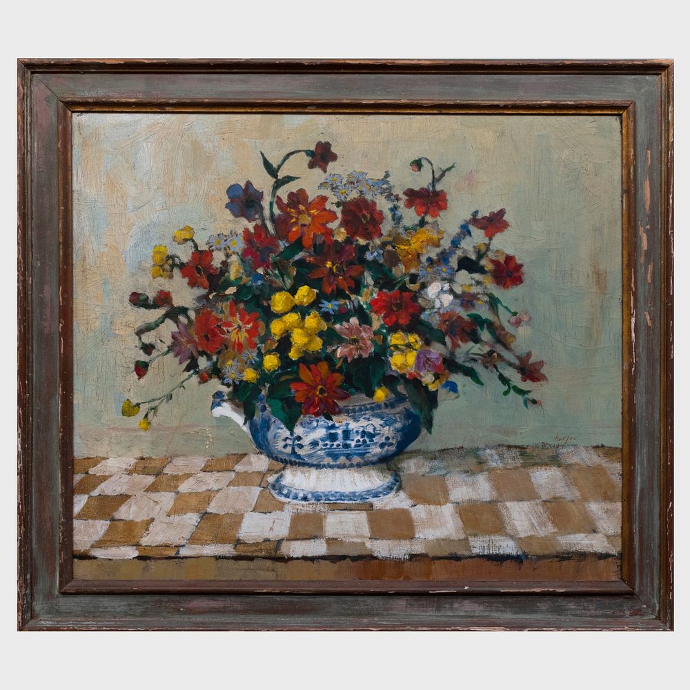 Appraisal: th Century School Summer Flowers Oil on canvas signed 'Durfee'