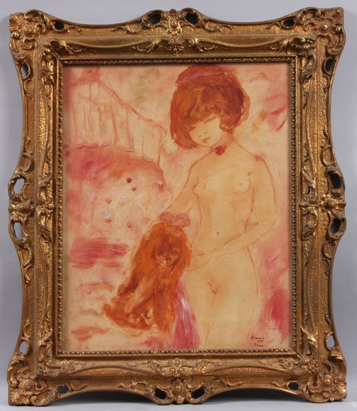 Appraisal: Roger Etienne French American b portrait of nude girl mixed