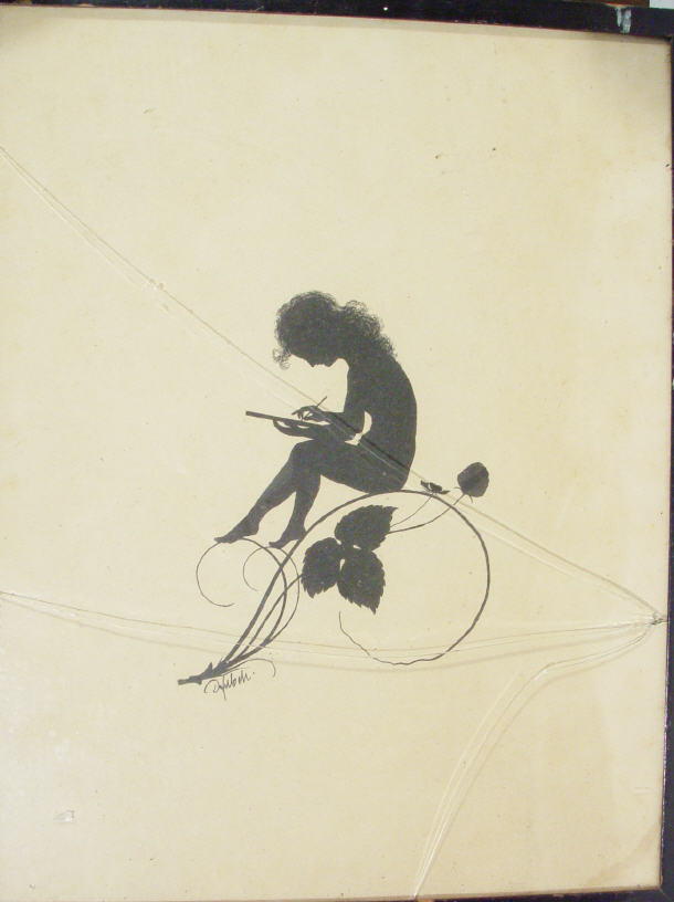 Appraisal: Defulock - two black and white silhouettes of young nymphs