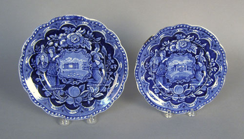 Appraisal: Two Historical blue Staffordshire plates depicting America and Independence dia