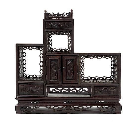 Appraisal: A Carved Hardwood Display Etagere Height x width inches A