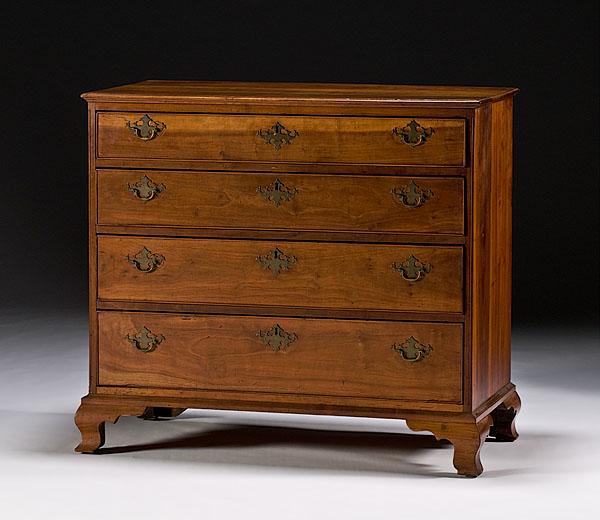 Appraisal: CONNECTICUT CHIPPENDALE CHEST OF DRAWERS ca - in cherry with