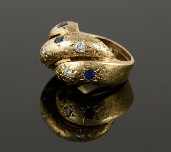 Appraisal: - Ladies' K Sapphire and Diamond Ring Ladies' K yellow