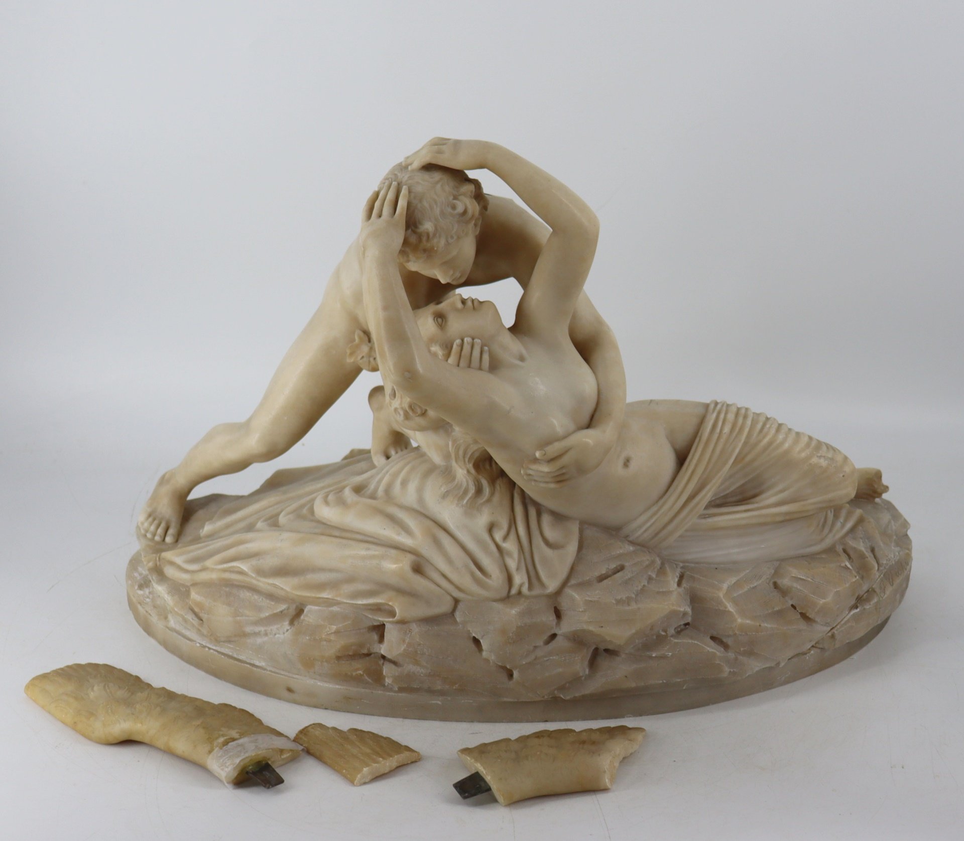 Appraisal: F VICHY CUPID PSYCHE LARGE ONYX SCULPTURE Amor and Psyche