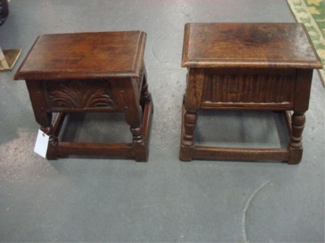 Appraisal: Antique lift top stools From a Scarsdale NY home wide