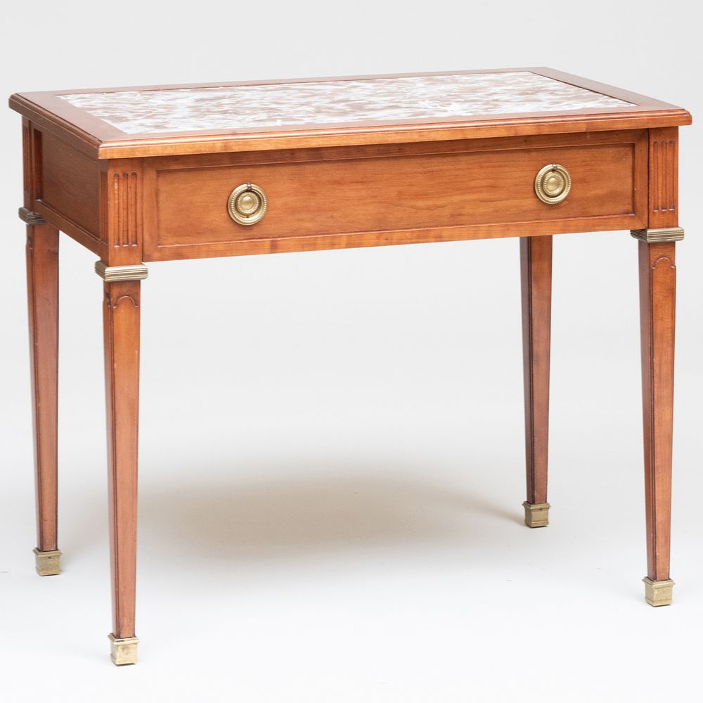 Appraisal: Directoire Style Brass-Mounted Mahogany Writing Table Fitted with an inset