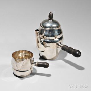 Appraisal: Georg Jensen Sterling Silver Coffeepot and Creamer Copenhagen c pattern