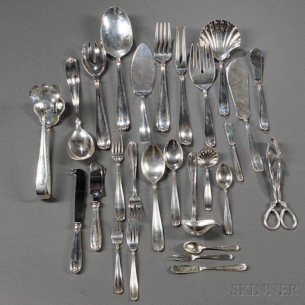 Appraisal: Assembled Buccellati Palm Beach Pattern Silver Flatware Service Milan Italy