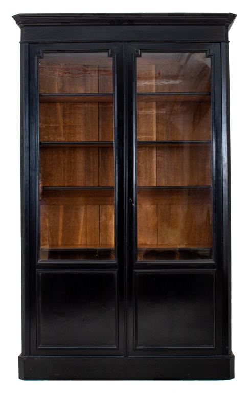 Appraisal: NAPOLEON III EBONIZED PEAR WOOD TWO DOOR CABINET French Napoleon