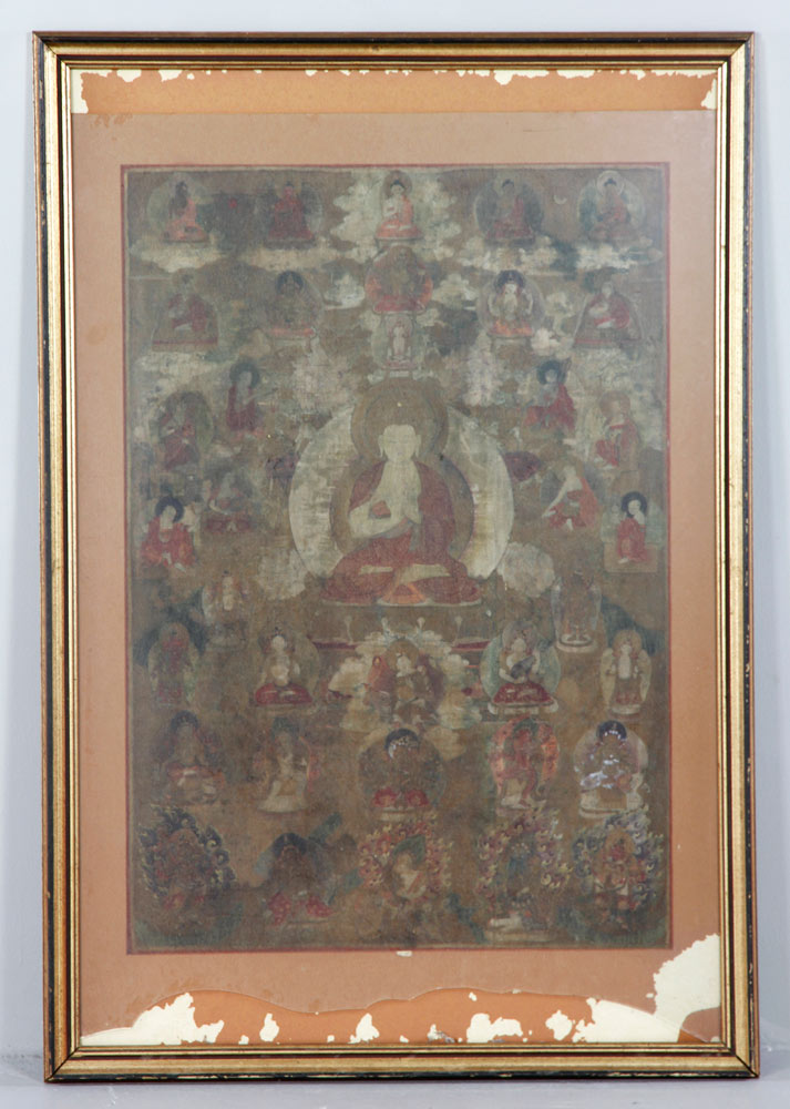 Appraisal: - Tibetan Thangka Painting Thangka painting on silk Tibet th